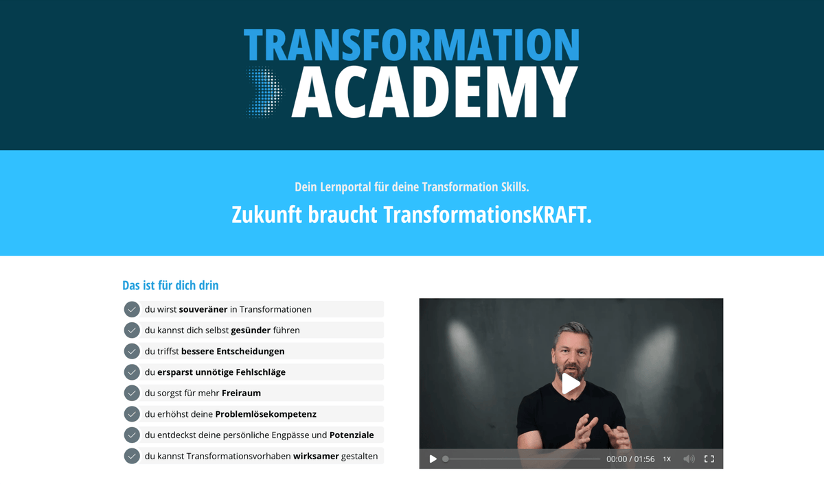 Jahreslizenz - Transformation Academy - Mr. Transformation Shop