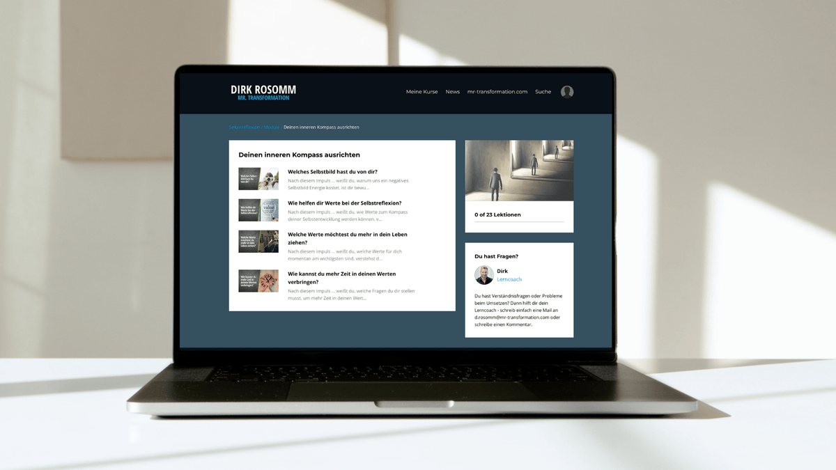 Videokurs: Selbstreflexion - Mr. Transformation Shop
