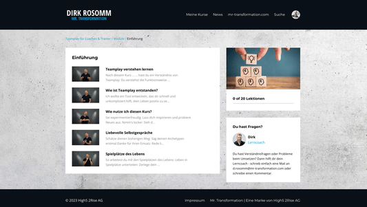Ergänzungskurs: Trainer & Coaches - Mr. Transformation Shop