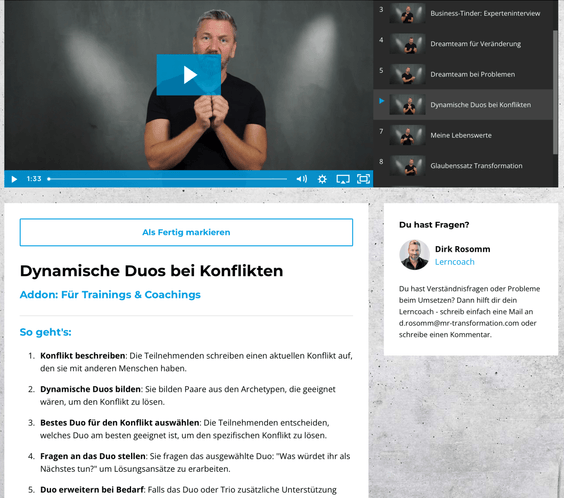 Ergänzungskurs: Trainer & Coaches - Mr. Transformation Shop