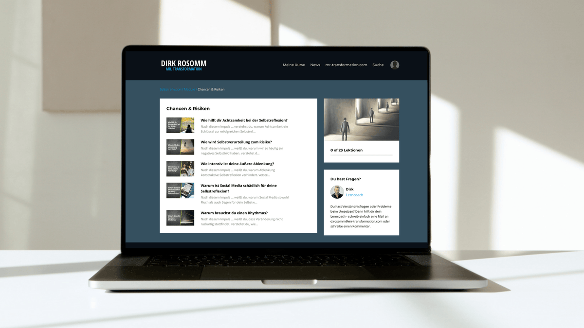 Videokurs: Selbstreflexion - Mr. Transformation Shop